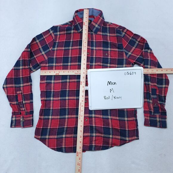 Lee Buffalo Check Flannel Casual Button Up Shirt Mens Size Medium M Red Blue - Picture 6 of 7